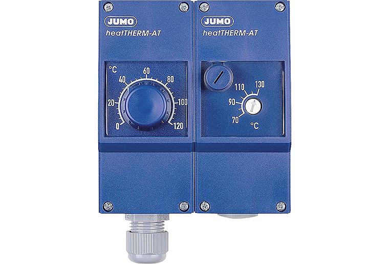 Heizungsdoppelthermostat JUMO heatTHERM AT Typ 603070/0170 G 1/2'' Messing vernickelt