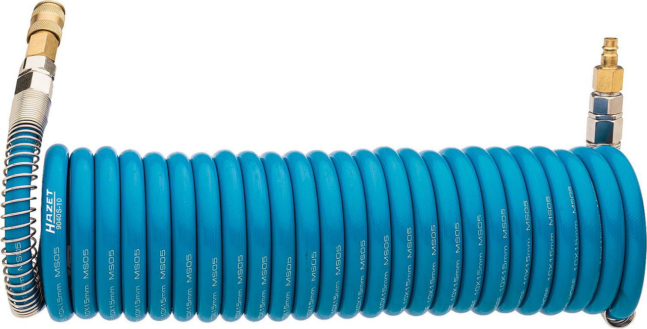 Spiralschlauch HAZET 1/4" IG x NW 7,2, L: 7,62m mit Drehgelenk Spiralschlauch HAZET 1/4" IG x NW 7,2, L: 7,62m mit Drehgelenk