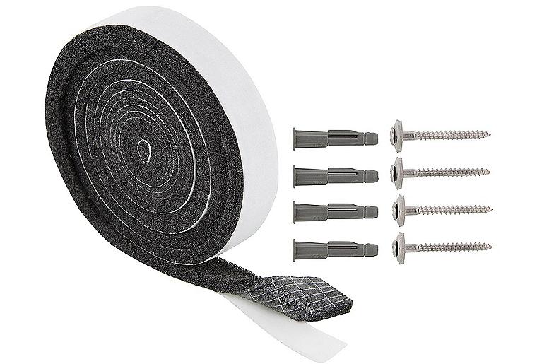 Dichtsatz für Abdeckung, Edelstahl-Abgassystem (Dichtband, Schrauben, Dübel) Dichtsatz für Abdeckung, Edelstahl-Abgassystem (Dichtband, Schrauben, Dübel)