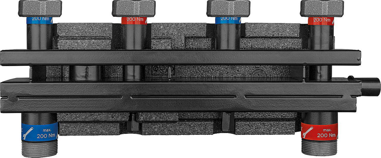Kombiverteiler Evenes VTW3/2 ÜWM DN40 (11/2"), 3m³/h, 70kW, inkl. Halterung und Isolierung