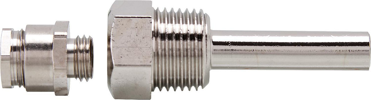 Alre-Tauchhülse NTH-100 V4A für Hülsenfühler (HF) mit Zubehör (Quetschring, Mutter etc.) Alre-Tauchhülse NTH-100 V4A für Hülsenfühler (HF) mit Zubehör (Quetschring, Mutter etc.)