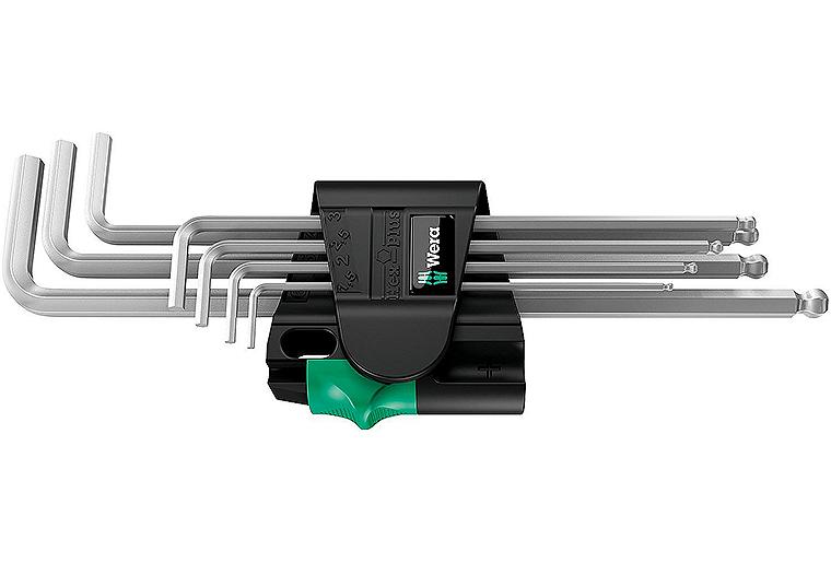 Winkelschlüsselsatz WERA 7-teilig, 6-kant mit Magnet verchromt 1,5 - 6,0mm Winkelschlüsselsatz WERA 7-teilig, 6-kant mit Magnet verchromt 1,5 - 6,0mm