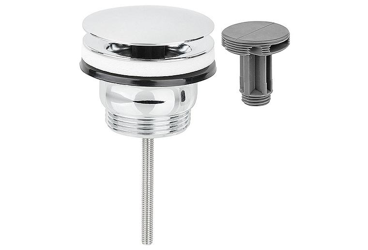 Schaftventil 2 in 1 DN32 (11/4"), Edelstahl verchromt Klicker oder feststehend Schaftventil 2 in 1 DN32 (11/4"), Edelstahl verchromt Klicker oder feststehend