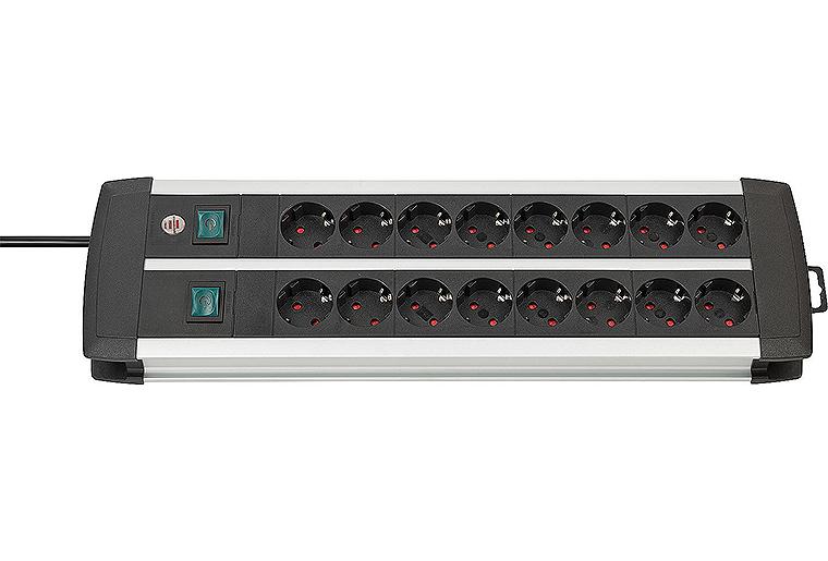 16-fach Steckdosenleiste Premium Duo-Alu-Line 16-fach Steckdosenleiste Premium Duo-Alu-Line