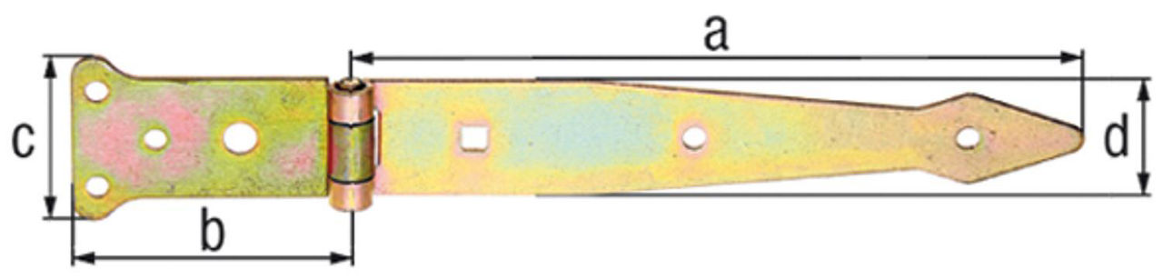 Werfgehänge, 202/77x48mm gelb verzinkt Werfgehänge, 202/77x48mm gelb verzinkt