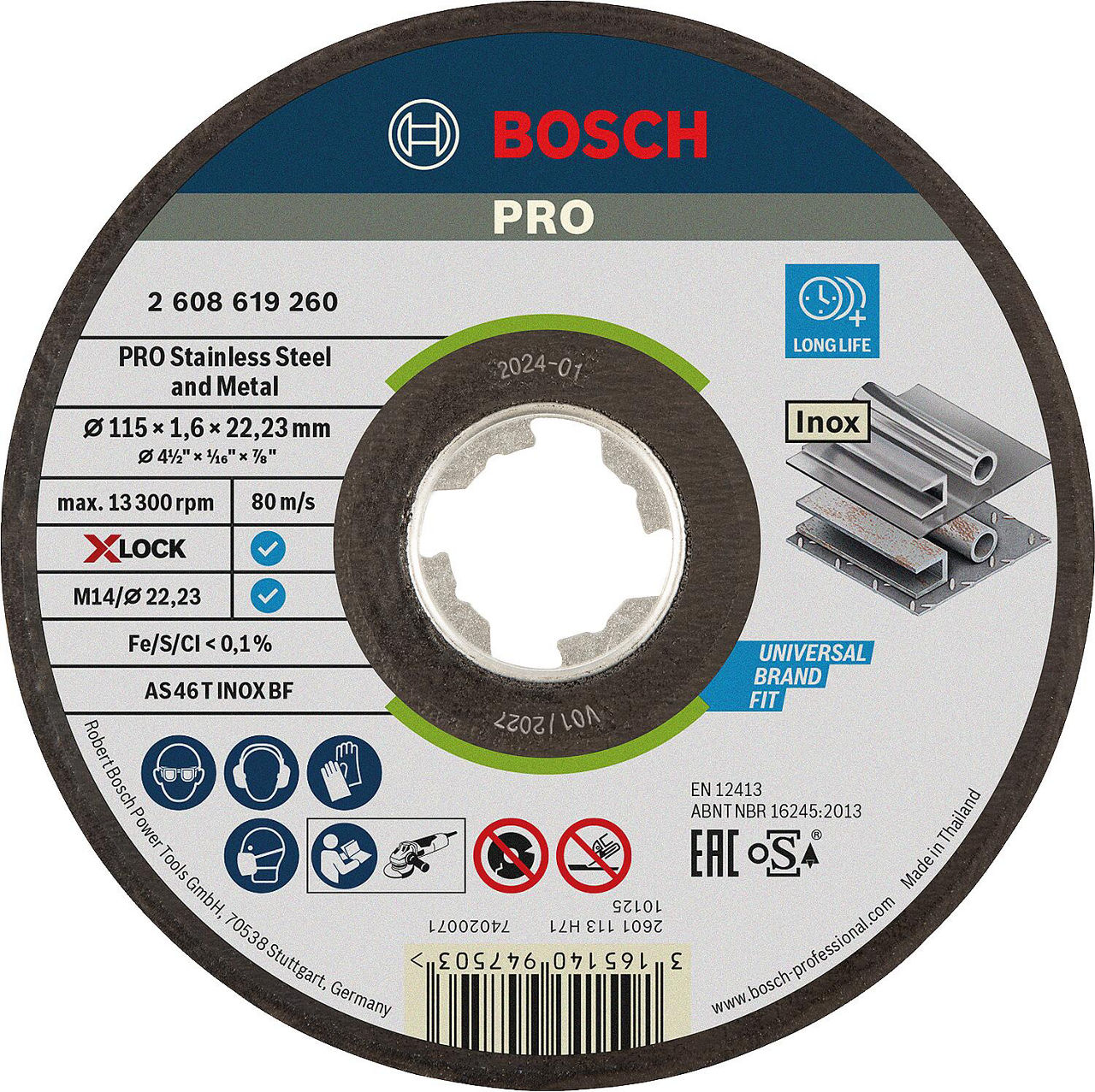 Trennscheibe BOSCH® für Edelstahl mit X - Lock Aufnahme Ø 115 x 1,6 mm Trennscheibe BOSCH® für Edelstahl mit X - Lock Aufnahme Ø 115 x 1,6 mm
