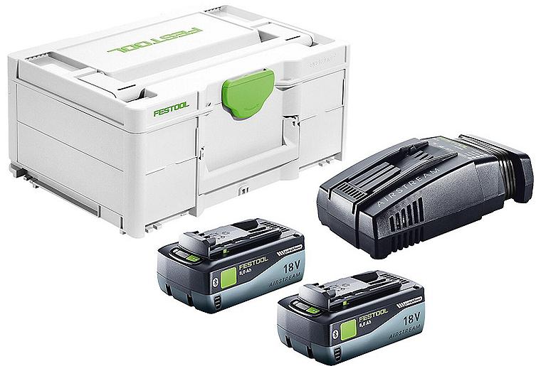 Akku-Set Festool SYS 18V 2x8,0/SCA16 mit 2x 8 Ah Akkus und Ladegerät mit Transportkoffer