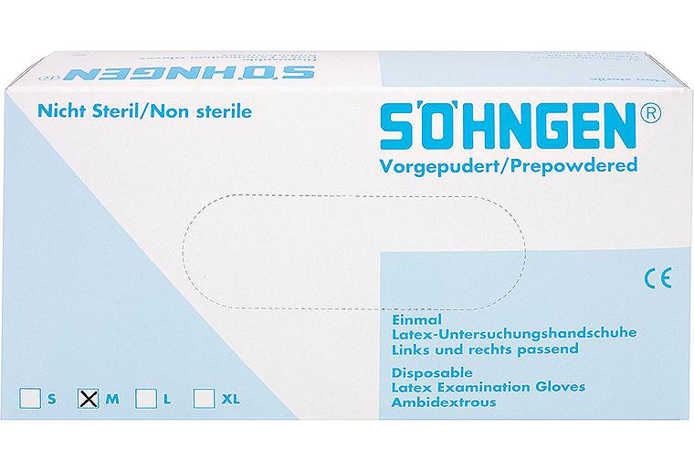 Latex Schutzhandschuhe gepudert, Größe M, VPE= 100 Stück, 1010408