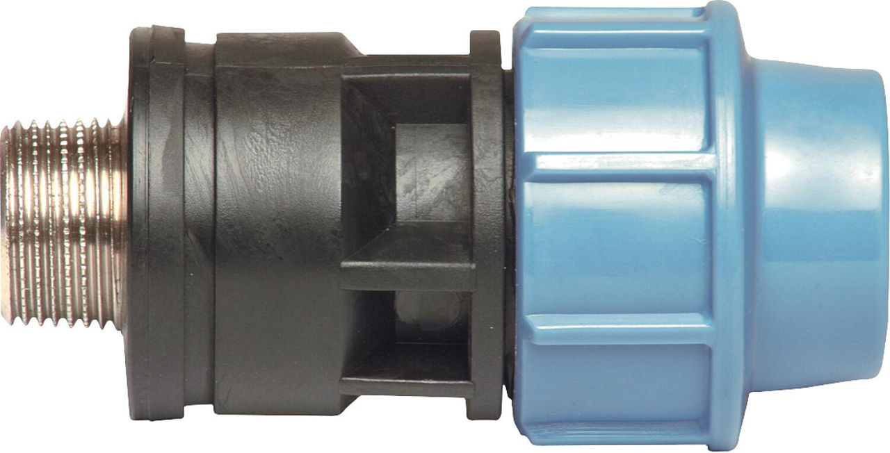 Anschlussverschraubung mit Messing Außengewinde 20mm x 1/2" Anschlussverschraubung mit Messing Außengewinde 20mm x 1/2"