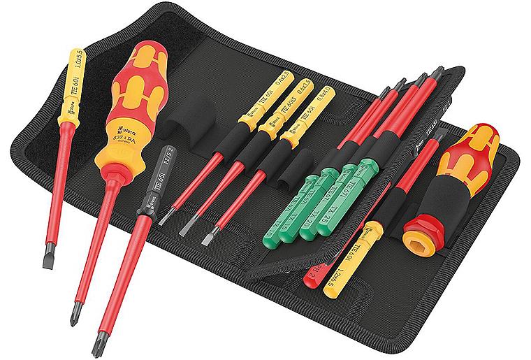 Schraubendreher-Set WERA 17-teilig mit VDE Wechselklingen Kraftform Kompakt mit Ratschenfunktion