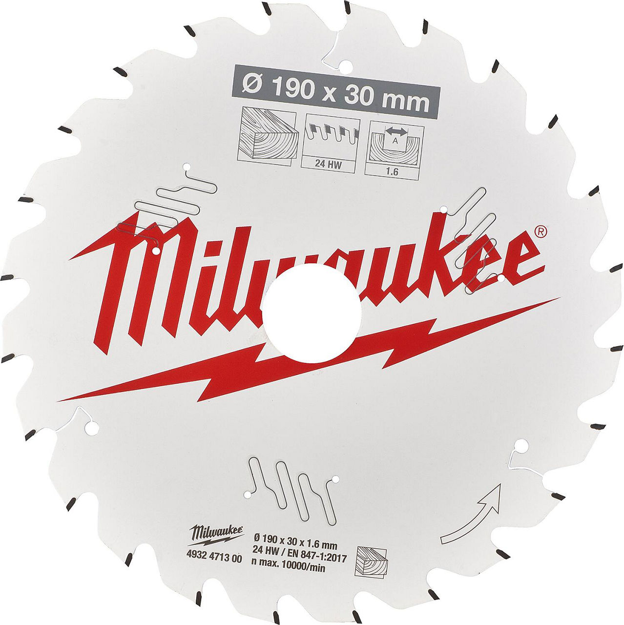 Kreissägeblatt Milwaukee Ø 190x 30 mm, 24 Z Wechselzahn, für Holz Kreissägeblatt Milwaukee Ø 190x 30 mm, 24 Z Wechselzahn, für Holz