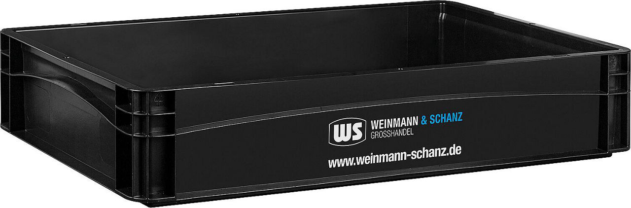 Transportbox WS schwarz 600 x 400 x 120 mm ohne Deckel