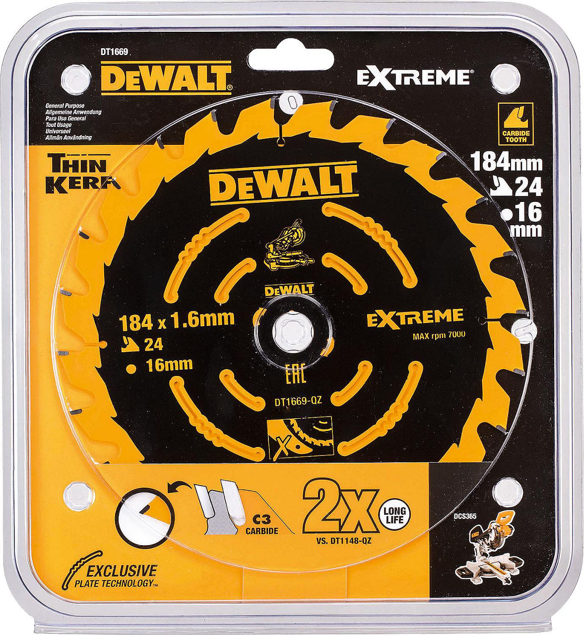 Kreissägeblatt DeWALT Extreme Spezial Ø 184x16x1,6mm mit 24 Zähnen Kreissägeblatt DeWALT Extreme Spezial Ø 184x16x1,6mm mit 24 Zähnen