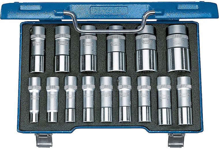 Außensechskant Steckschlüsseleinsatz-Satz GEDORE D 19 L-015, 15-teilig 1/2"