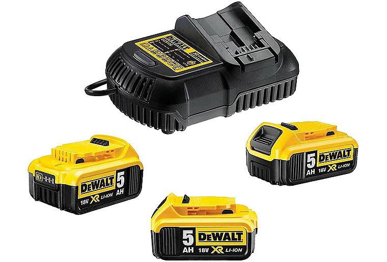 Orginal-Li-Ion-Akku-Starter-Set Dewalt 18V 3x5,0 Ah Li-Ion Akkus und Ladegerät Orginal-Li-Ion-Akku-Starter-Set Dewalt 18V 3x5,0 Ah Li-Ion Akkus und Ladegerät