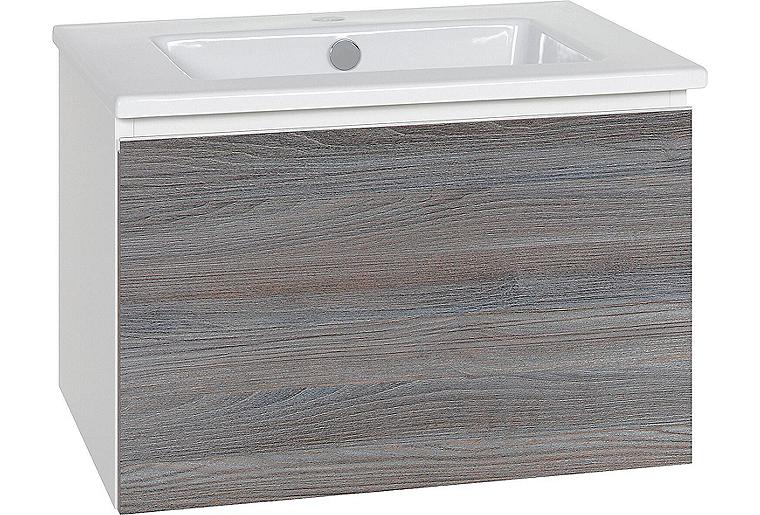 WTU + Keramik WT ELA Korpus weiß smt Front Robinie Grau Dekor, 610x420x510 mm WTU + Keramik WT ELA Korpus weiß smt Front Robinie Grau Dekor, 610x420x510 mm