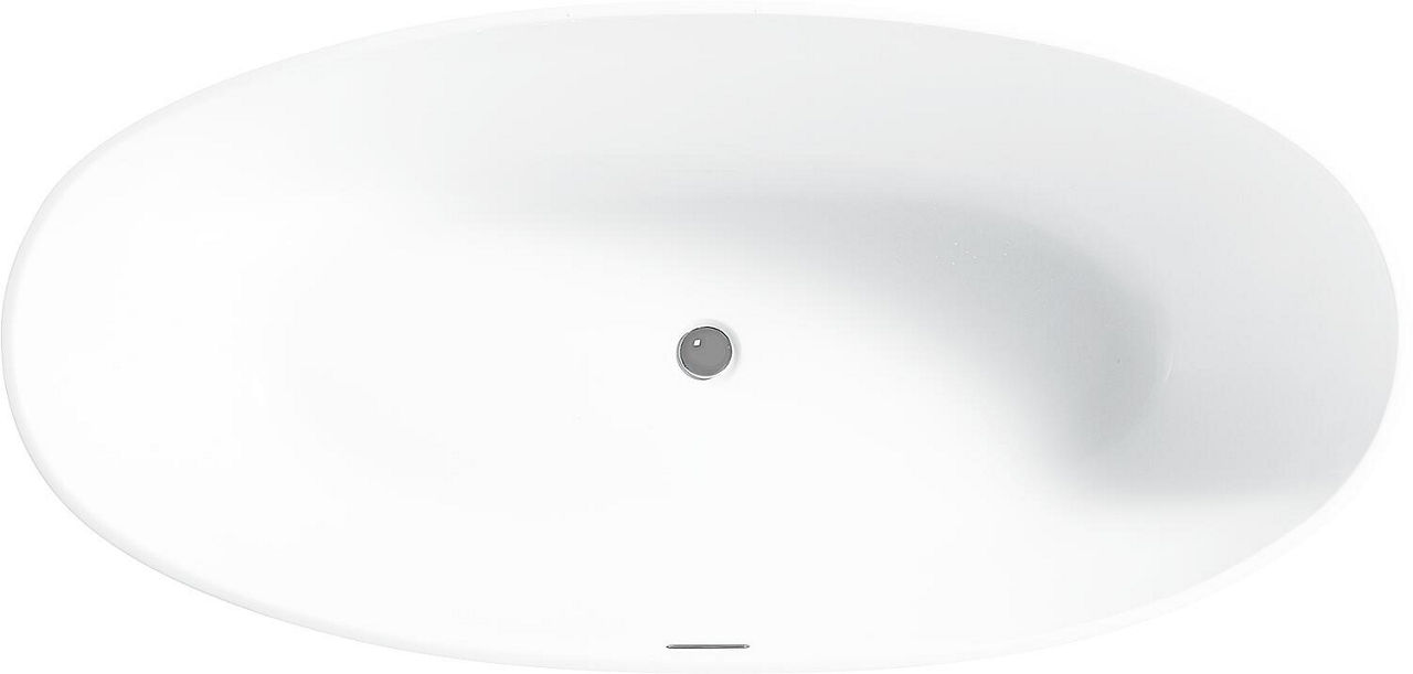 Badewanne freistehend Scardon BxHxT:1700x580x820mm mit Klicker-Ablaufgarnitur und Schlitzüberlauf chrom, Acryl weiß