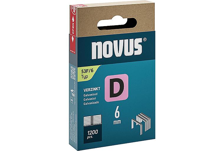 Flachdrahtklammer Novus Typ F 53F/6 verzinkt VPE: 1200 Stück Flachdrahtklammer Novus Typ F 53F/6 verzinkt VPE: 1200 Stück