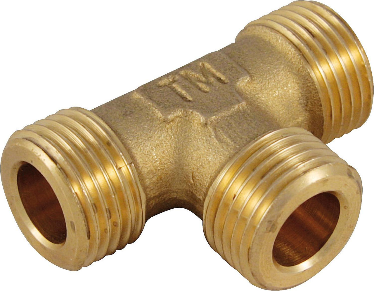 Gewindefitting messing T-Stück AG flachdichtend DN 15 (1/2'') Gewindefitting messing T-Stück AG flachdichtend DN 15 (1/2'')