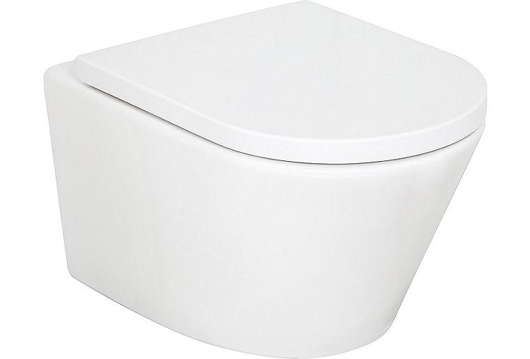 Combi-Pack Amur Wand-Tiefspül WC Spülrandlos und WC-Sitz Edoma softclose