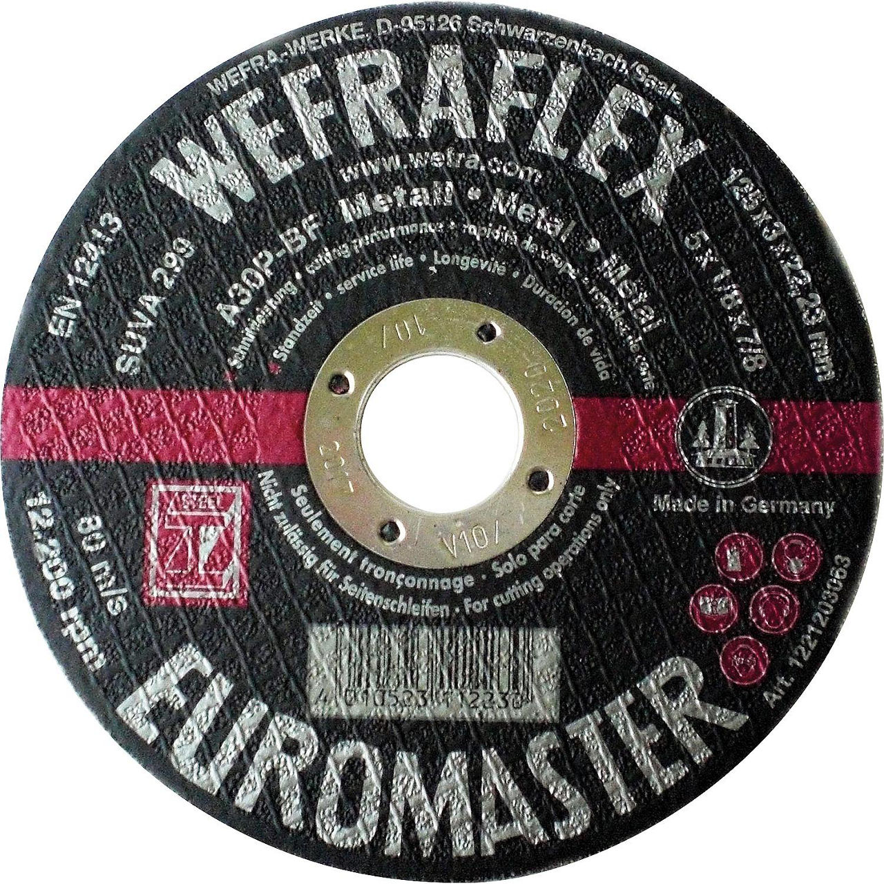 Trennscheibe Euromaster gerade für Metall 125 x 3 x 22 mm Trennscheibe Euromaster gerade für Metall 125 x 3 x 22 mm