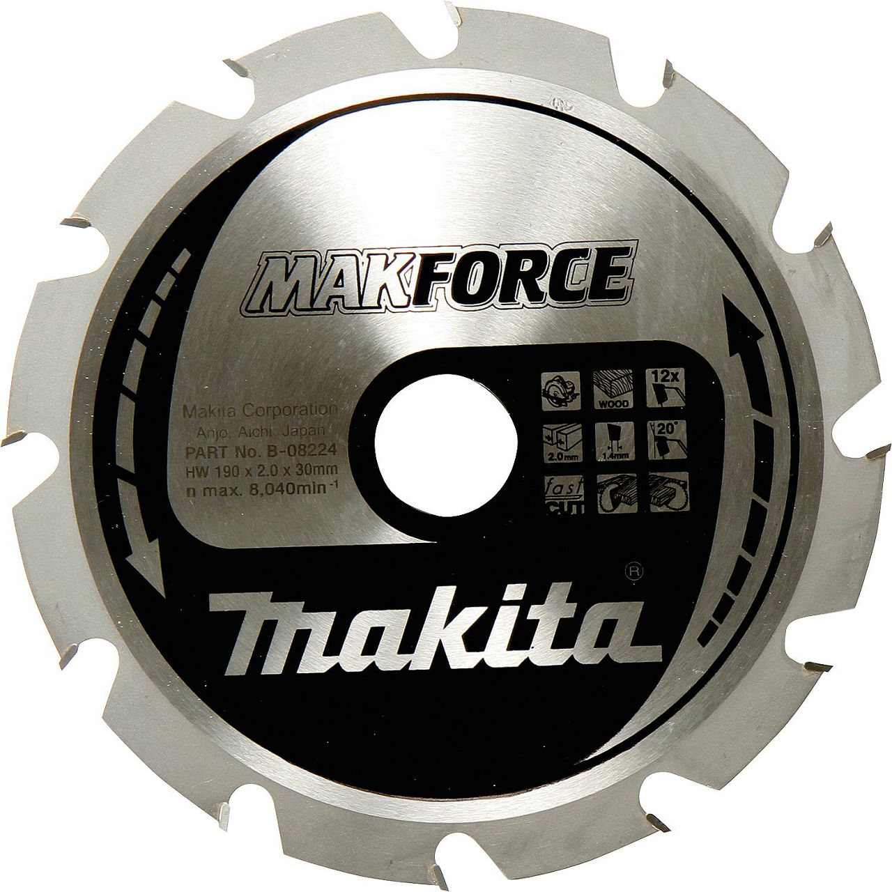 Kreissägeblatt MAKITA Ø 190 x 30 mm, 60 Zähne, für Längs- und Querschnitte in Holz Kreissägeblatt MAKITA Ø 190 x 30 mm, 60 Zähne, für Längs- und Querschnitte in Holz