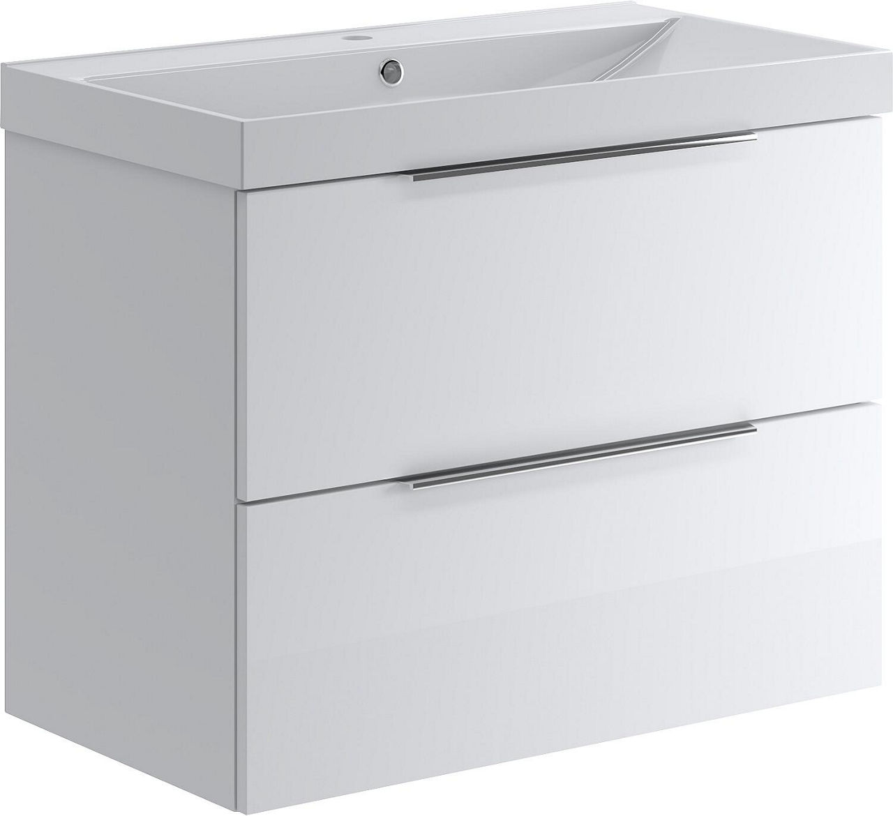 WTU+Keramik-WT BALI 2.0 weiß hochglanz lackiert 2 Auszüge Breite 810 mm
