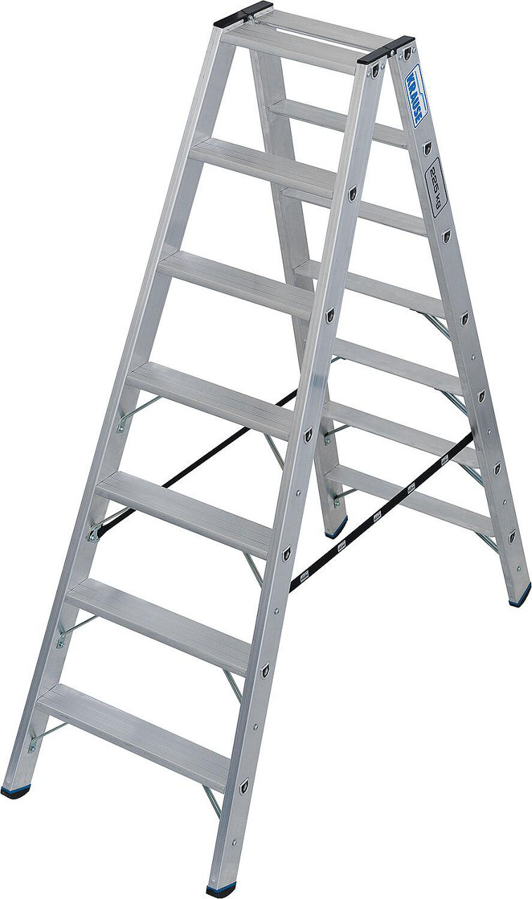 Stufen- Doppelleiter Schwerlast 2x7 Stufen 225 kg Stufen- Doppelleiter Schwerlast 2x7 Stufen 225 kg