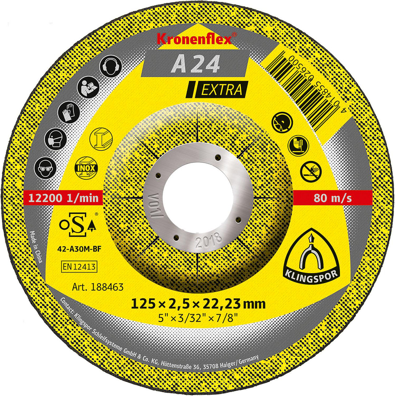 Trennscheibe KLINGSPOR gekröpft 125x2,5x22,23mm Trennscheibe KLINGSPOR gekröpft 125x2,5x22,23mm