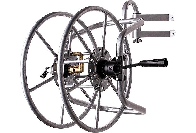 Wand-Schlauchtrommel aus Stahl inkl. Halterung