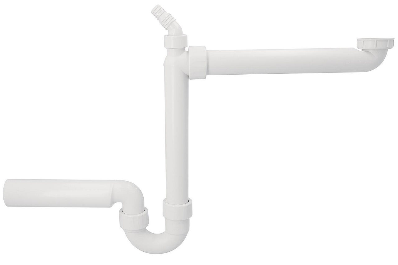 Raumsparsiphon Geberit 1 1/2" DN50 inkl. Schlauchtülle Ø 19-23 mm Raumsparsiphon Geberit 1 1/2" DN50 inkl. Schlauchtülle Ø 19-23 mm