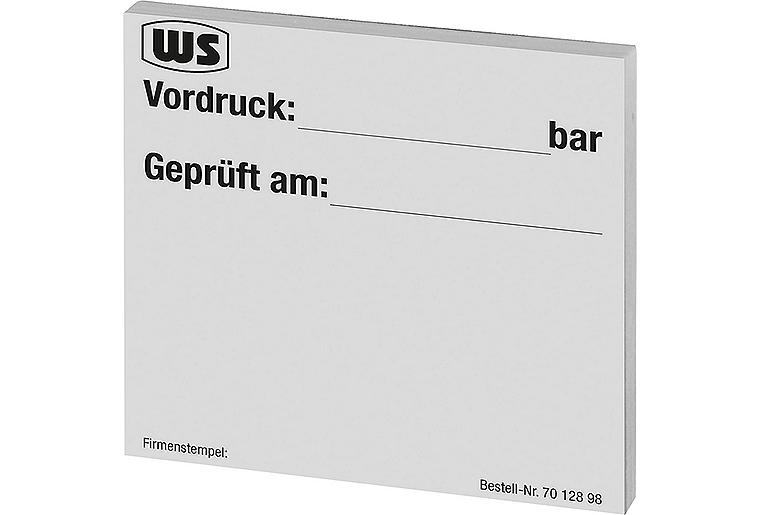 Wartungsaufkleber "Prüfung Ausdehnungsgefäß" 1 Block à 50 Stk. weiß Wartungsaufkleber "Prüfung Ausdehnungsgefäß" 1 Block à 50 Stk. weiß