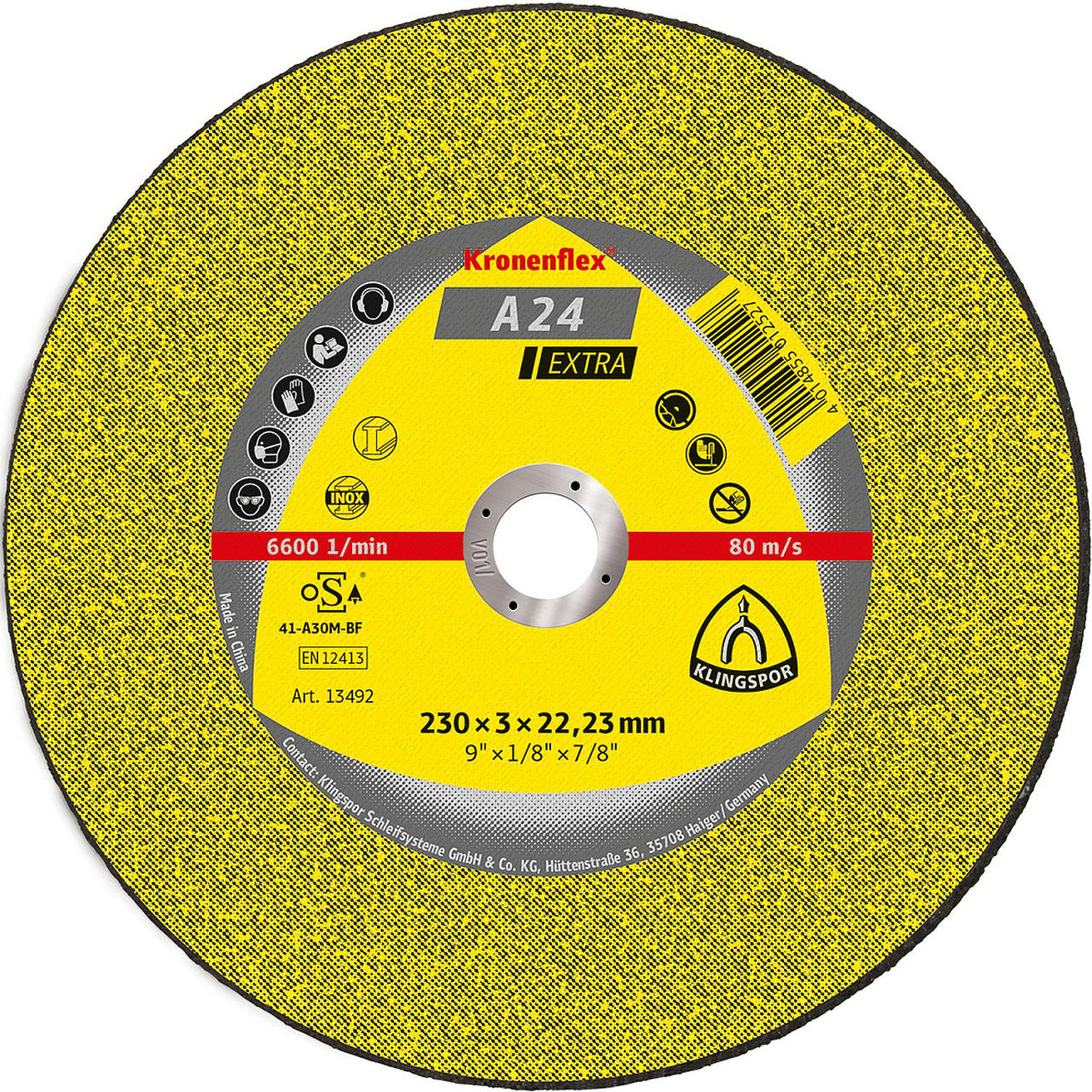 Trennscheibe KLINGSPOR 230x3,0x22,23mm Trennscheibe KLINGSPOR 230x3,0x22,23mm