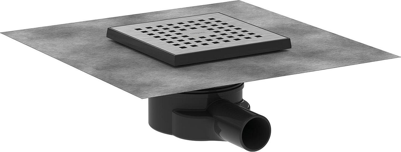 Hansgrohe RainDrain Point Komplettset Punktablauf Edelstahl gebürstet 150x150