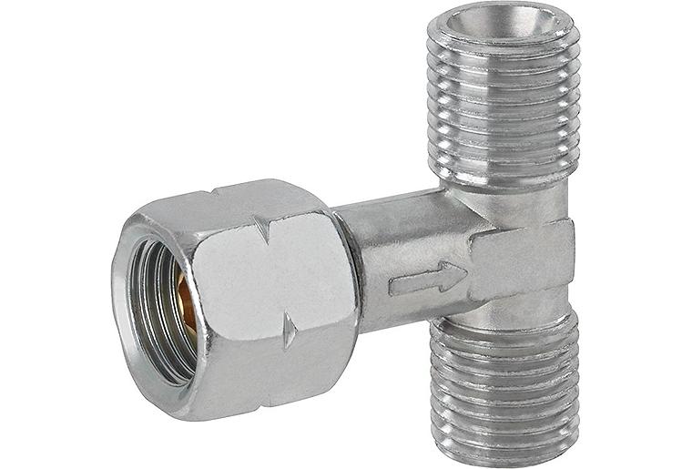 Doppelabzweig G1/4 LH-ÜM x (2x) G1/4 LH-KN für Anschluss an Reglerausgang Doppelabzweig G1/4 LH-ÜM x (2x) G1/4 LH-KN für Anschluss an Reglerausgang