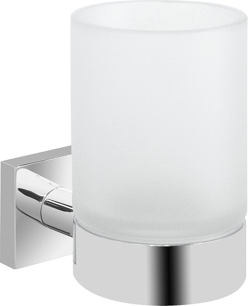Glashalter Elean Messing verchromt Glas satiniert
