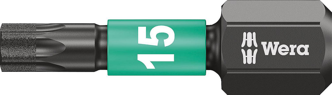Kraftschrauber Torx®-Bit Wera 867/1 IMP DC TORX® DIY Impaktor mit 1/4"-Antrieb, diamantbeschichtet, T15 x 25 mm VPE = 10 Stück~n~
