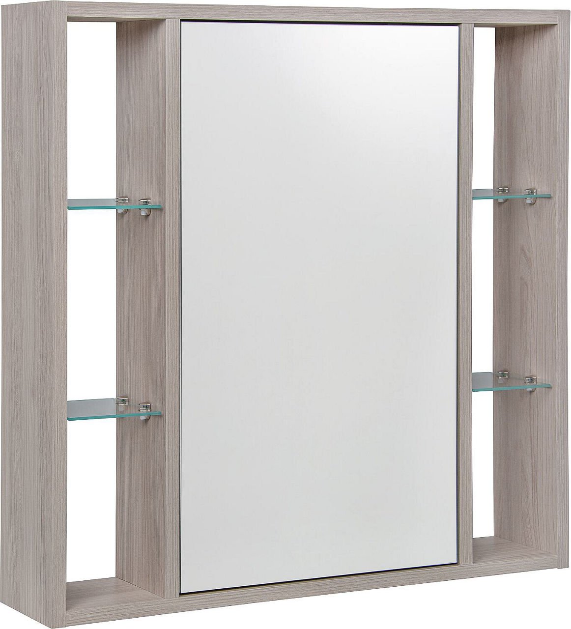 Spiegelschrank Lucky m. offenen Seitenteile und 1 Türe, mit E-Box, Ulme Rousseau, 740x750x160mm Spiegelschrank Lucky m. offenen Seitenteile und 1 Türe, mit E-Box, Ulme Rousseau, 740x750x160mm