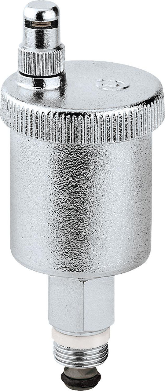 Automatischer Schnellentlüfter MINICAL Typ 5021, DN10(3/8") AG, Messing verchromt mit Absperrventil Automatischer Schnellentlüfter MINICAL Typ 5021, DN10(3/8") AG, Messing verchromt mit Absperrventil