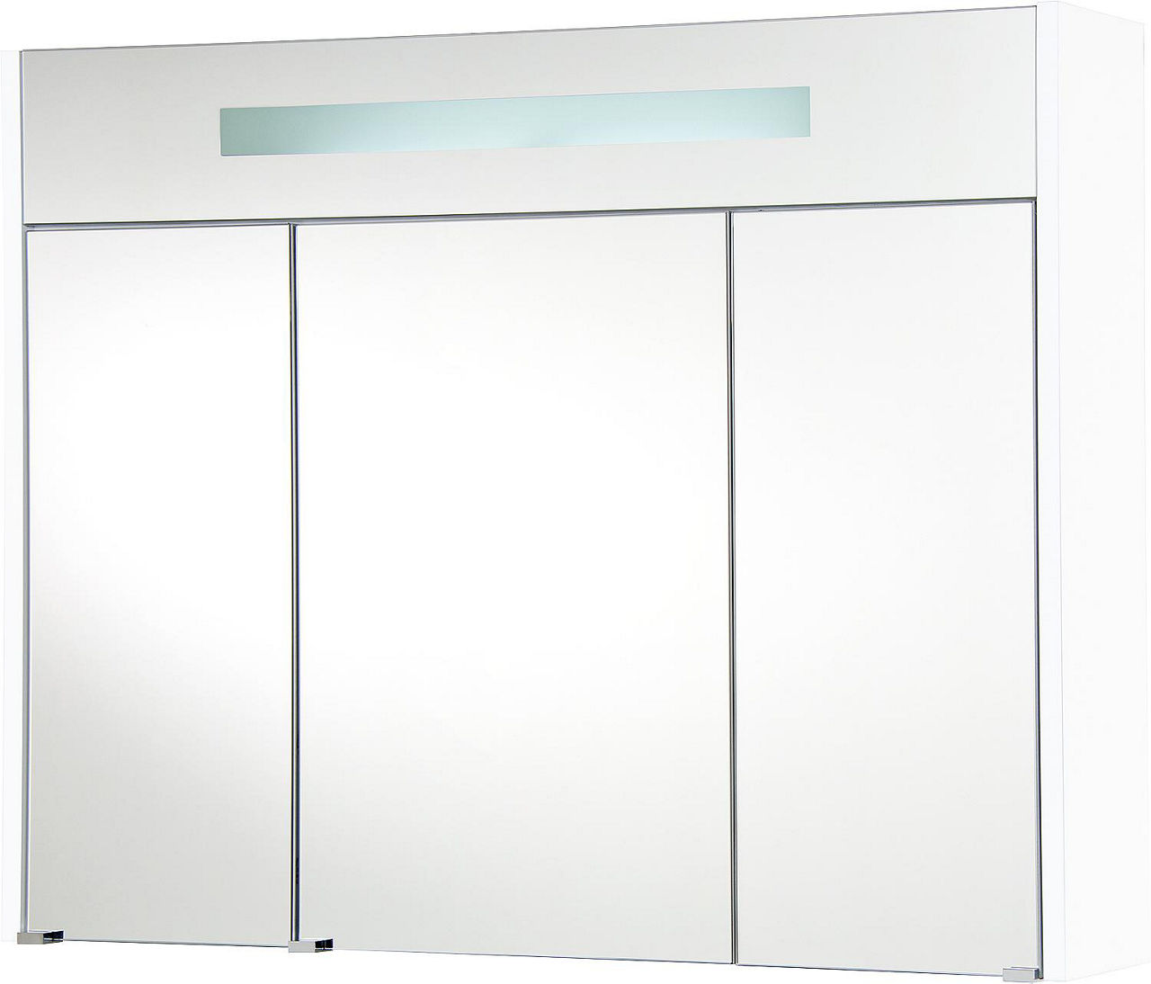 Spiegelschrank m. bel. Blende weiß Hochglanz 3 Türen 950x750x188 mm Spiegelschrank m. bel. Blende weiß Hochglanz 3 Türen 950x750x188 mm