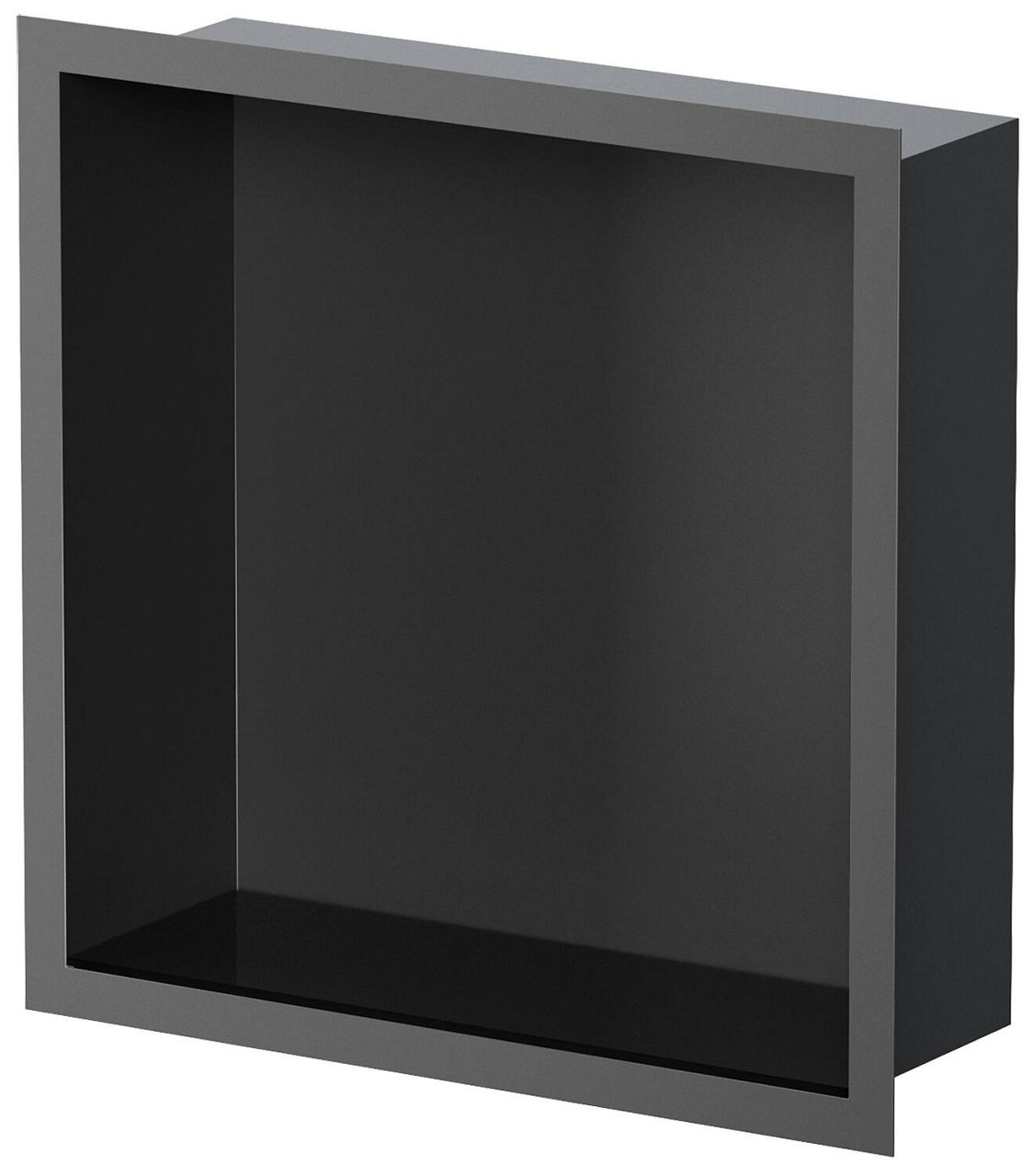 Wandnische für den Nassbereich mit Einbaurahmen und Dichtmanschette 324x324x100mm, schwarz pulverbeschichtet