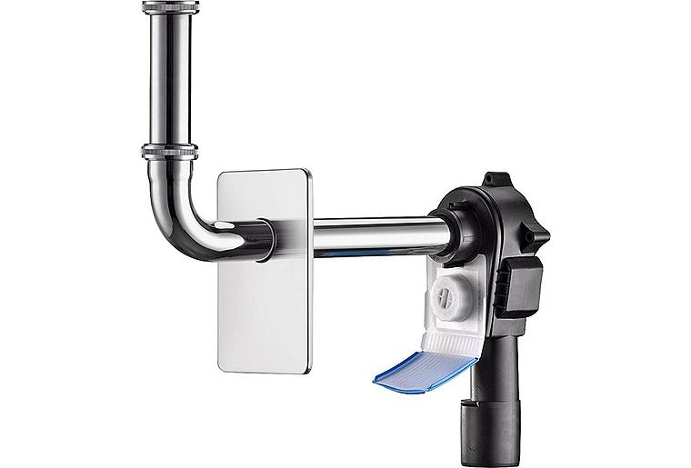 PE-Raumspar-Wandeinbau-Siphon OHA 3500, DN 32, Reinigungs- öffnung, Ablaufrutsche PE-Raumspar-Wandeinbau-Siphon OHA 3500, DN 32, Reinigungs- öffnung, Ablaufrutsche