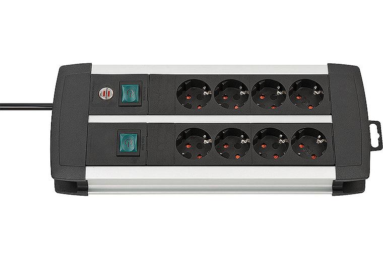 8-fach Steckdosenleiste Premium Duo-Alu-Line 8-fach Steckdosenleiste Premium Duo-Alu-Line