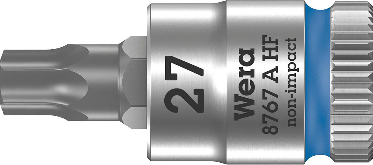 Torx®-Steckschlüsseleinsatz Wera 8767 A HF Bitnuss mit 1/4"-Antrieb, kurz, mit Haltefunktion, T27 x 28 mm