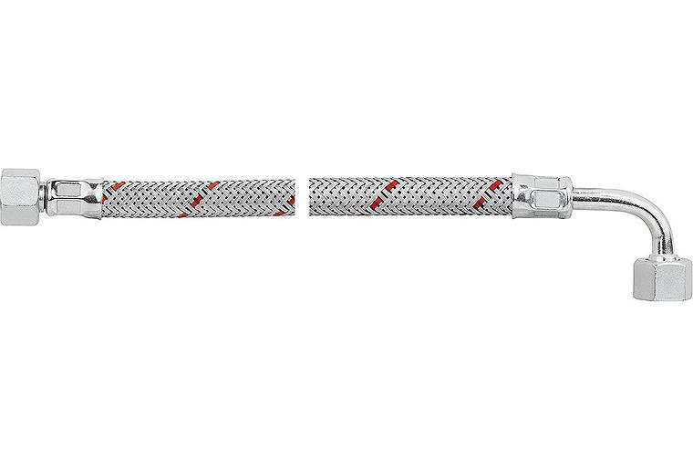 Geruchsdichter Ölbrennerschlauch 3/8" Überwurf- mutter, 90° Rohrbogen 1000 mm