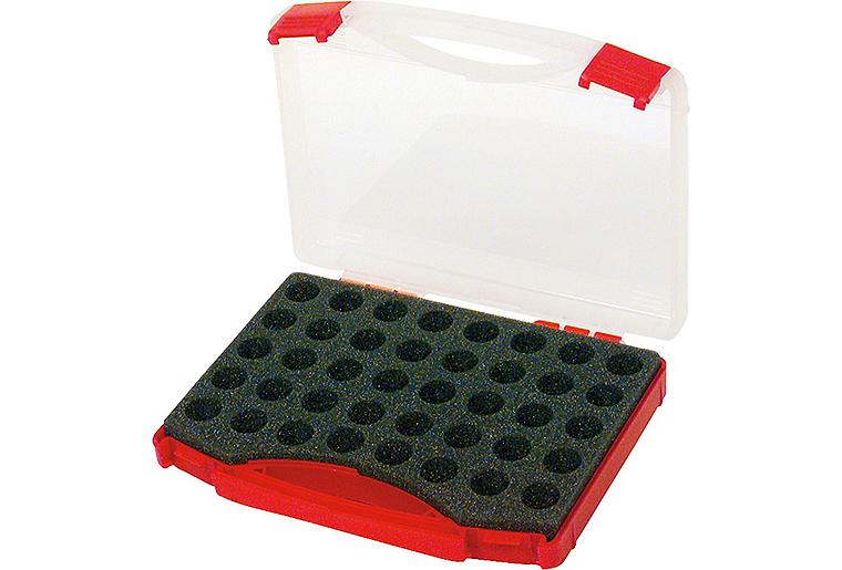 Düsenkoffer Kunststoff leer ohne Düsen mit Schaumstoffeinsatz für 40 Düsen