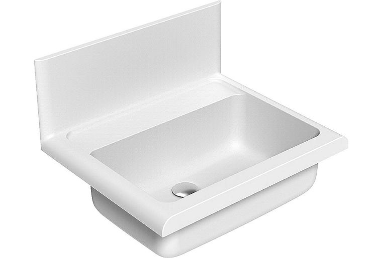 Lineo Becken mit verdecktem Überlauf und Push-Open-Ventil