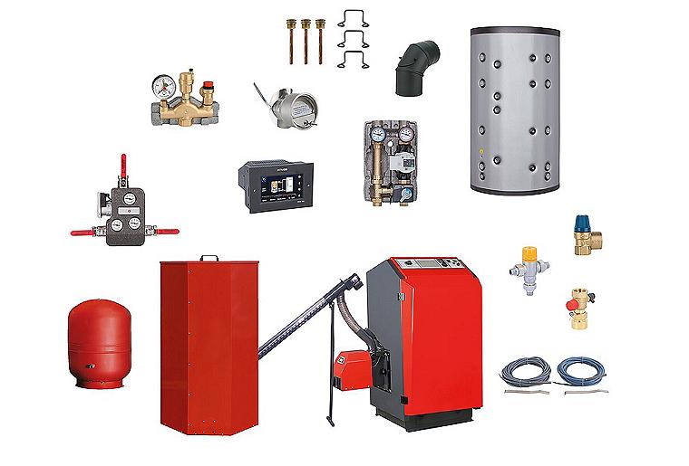 Pelletkessel Komplett-Set Atmos P21 Kombispeicher und Zubehör Pelletkessel Komplett-Set Atmos P21 Kombispeicher und Zubehör