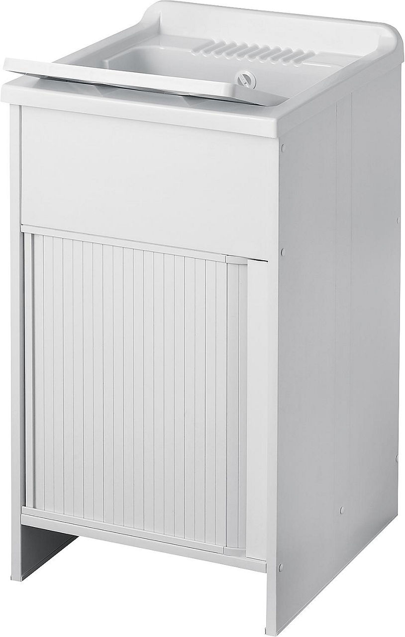 Waschtrog mit Unterschrank mit Jalousie Türe LxBxH: 500x500x850mm Waschtrog mit Unterschrank mit Jalousie Türe LxBxH: 500x500x850mm