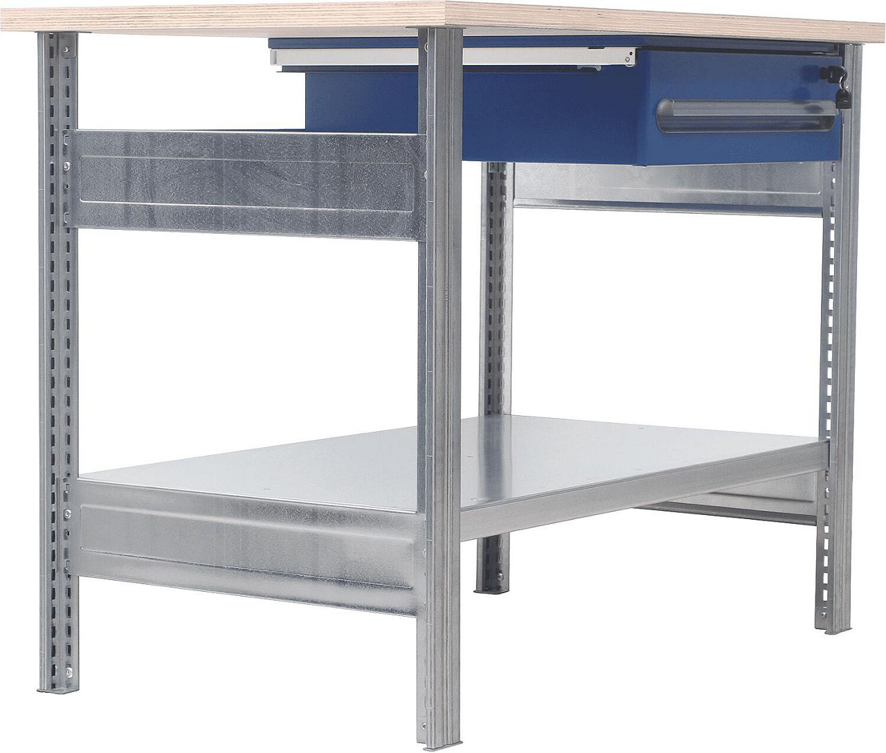 Werktisch 1 Fachboden 1 Schublade B 1100mm, H 880mm; T 700mm Werktisch 1 Fachboden 1 Schublade B 1100mm, H 880mm; T 700mm